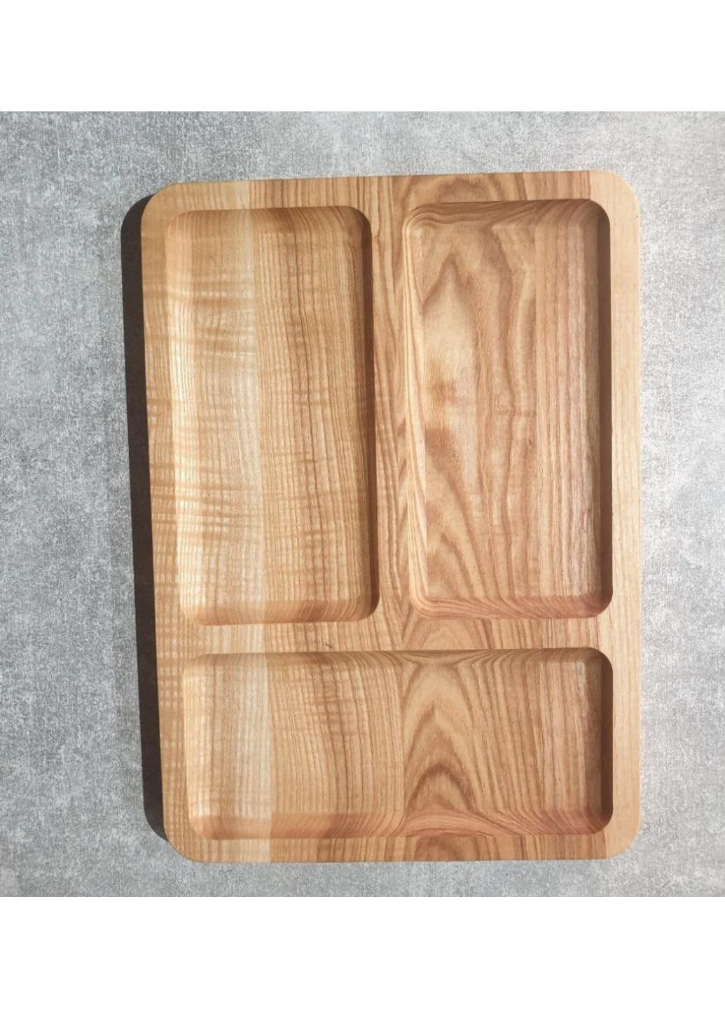 Менажница прямоугольная Дерево Карпат Т-33-Дуб 3 секции 25x40 см No Brand (253868783)