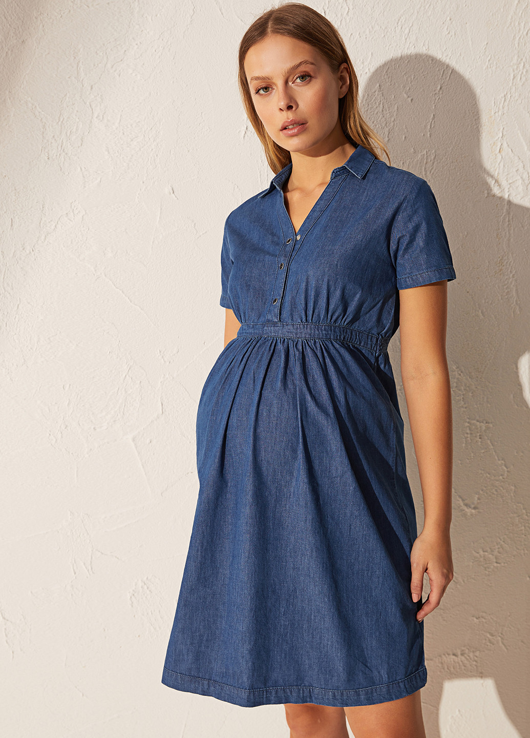 Синя джинсова плаття для вагітних сорочка LC Waikiki