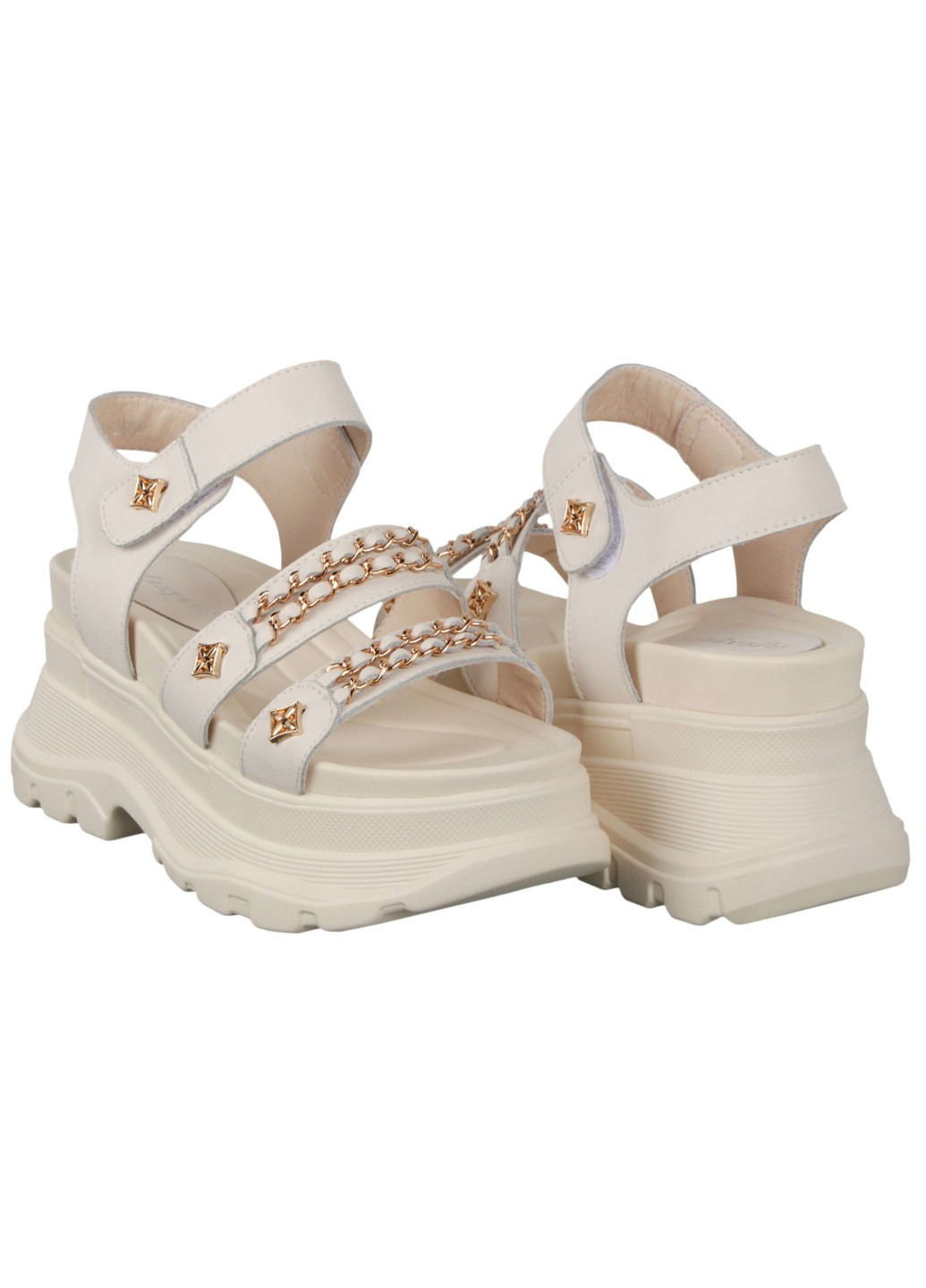 Бежевые женские босоножки 197902 Lifexpert на липучке