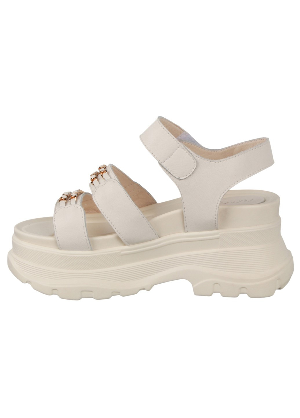 Бежевые женские босоножки 197902 Lifexpert на липучке