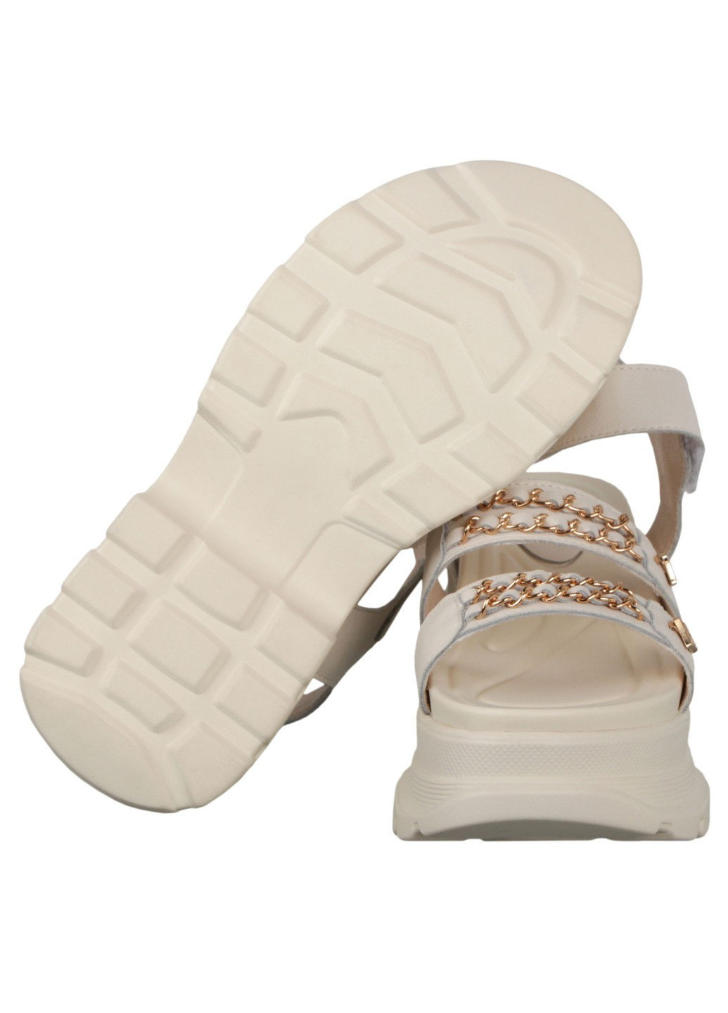 Бежевые женские босоножки 197902 Lifexpert на липучке