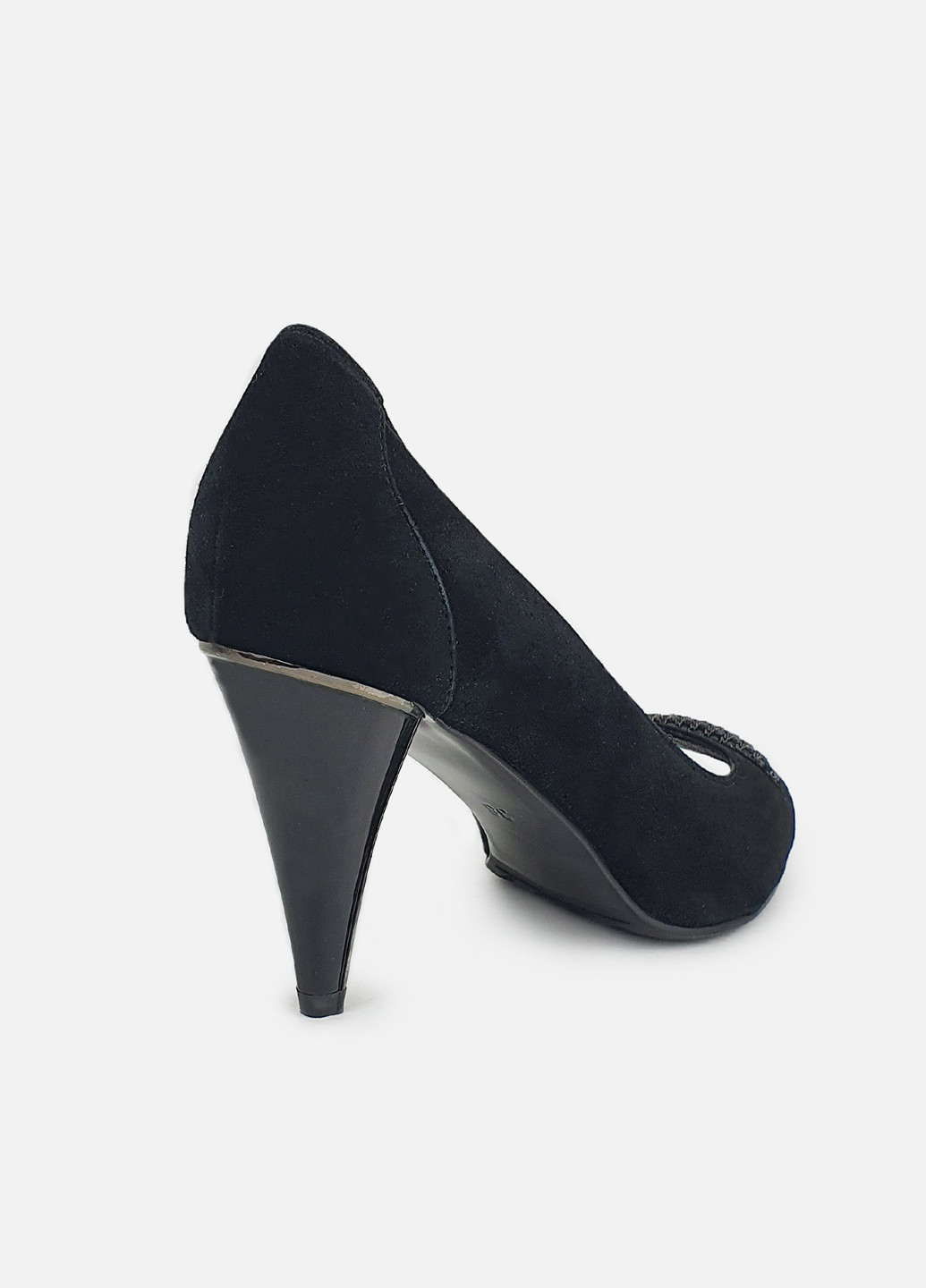 Женские туфли открытый носок черные летние замшевые Maria Moro