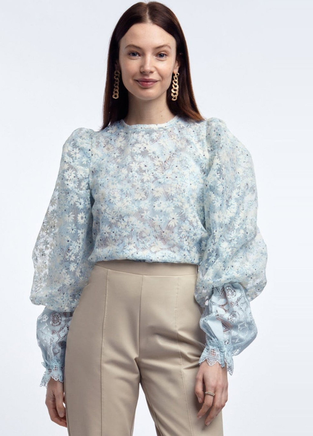 Блакитна демісезонна блузка Gina Tricot