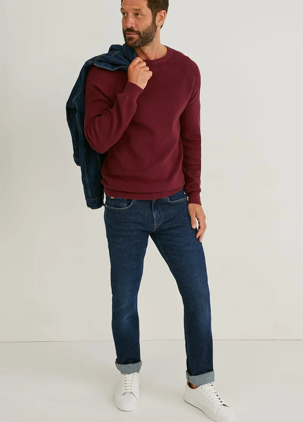 Бордовый демисезонный свитер джемпер C&A