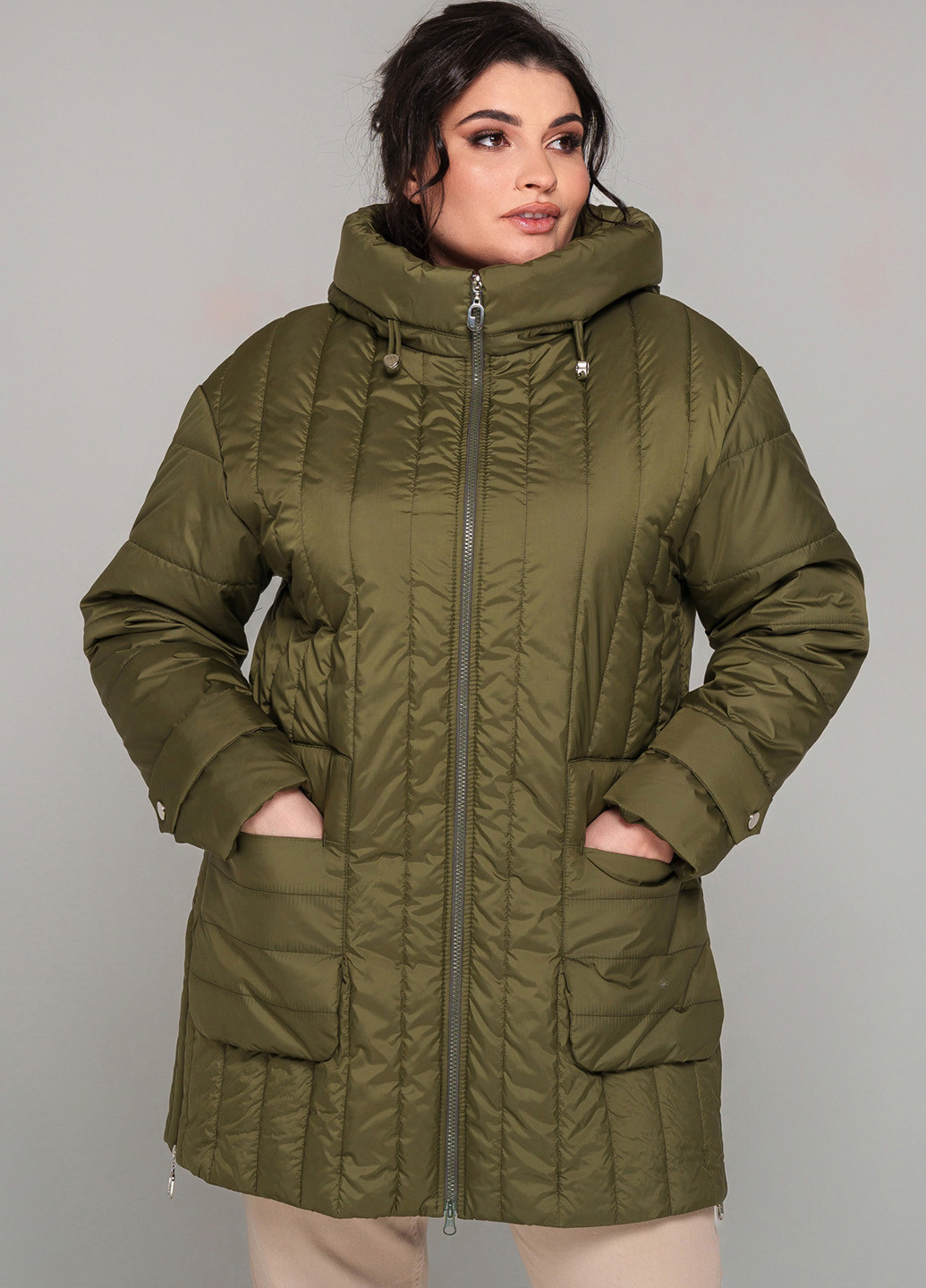 Оливковая (хаки) демисезонная куртка A'll Posa