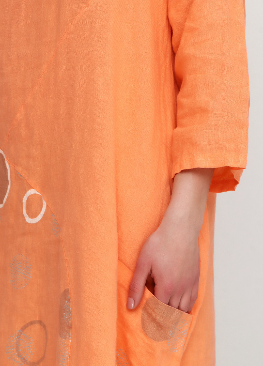Оранжевое кэжуал платье F 4 в горошек