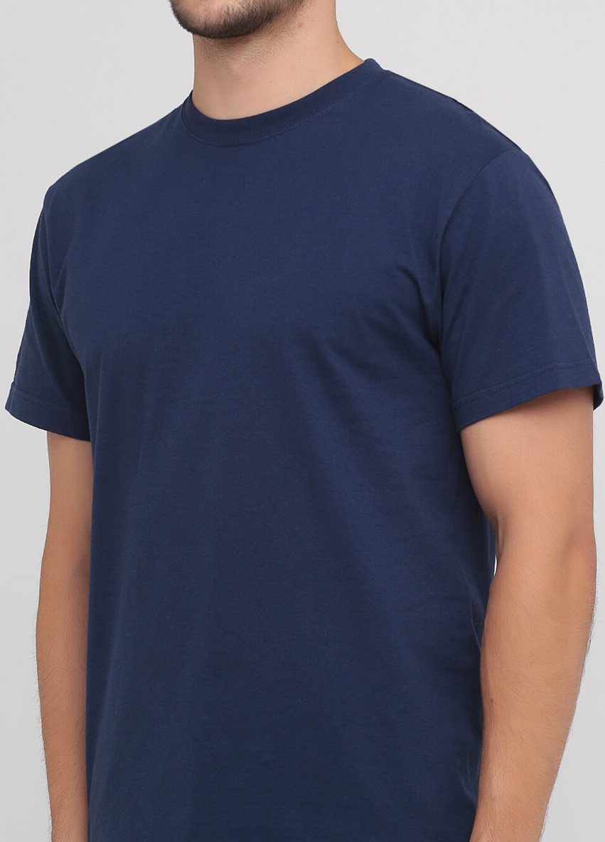 Темно-синя футболка чоловіча безшовна з круглим коміром Stedman