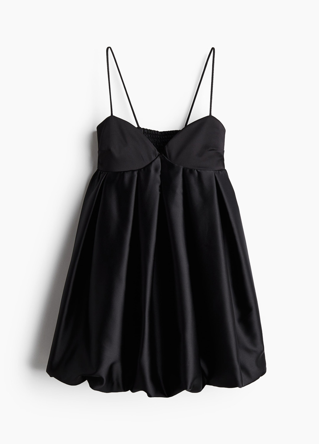 Черное кэжуал платье а-силуэт, баллон H&M однотонное