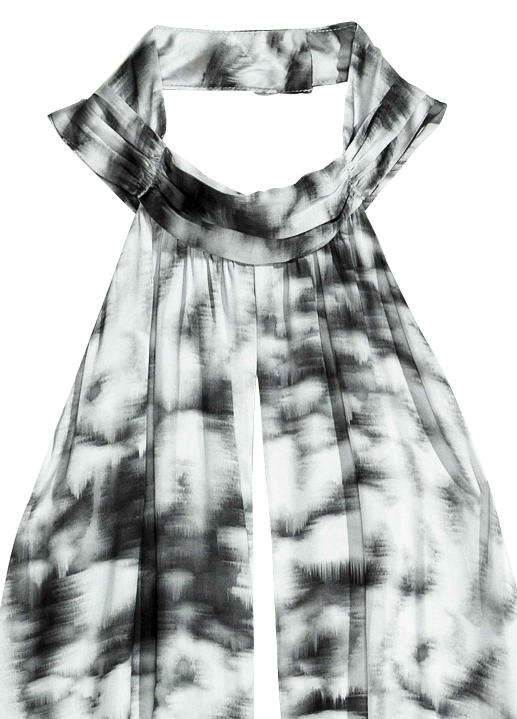 Светло-серое кэжуал платье в греческом стиле H&M с абстрактным узором