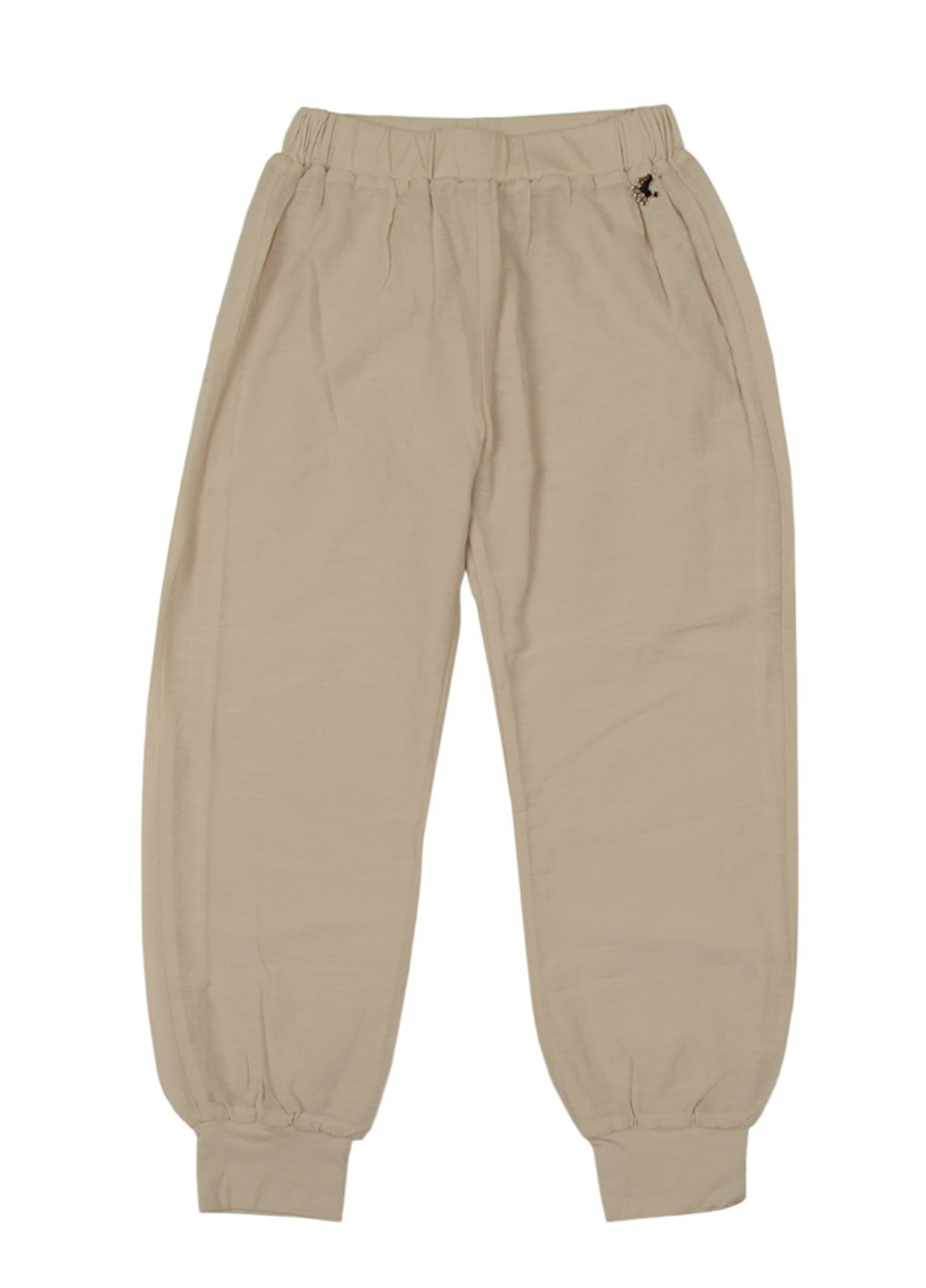 Темно-бежевые кэжуал летние зауженные брюки Lu Lu