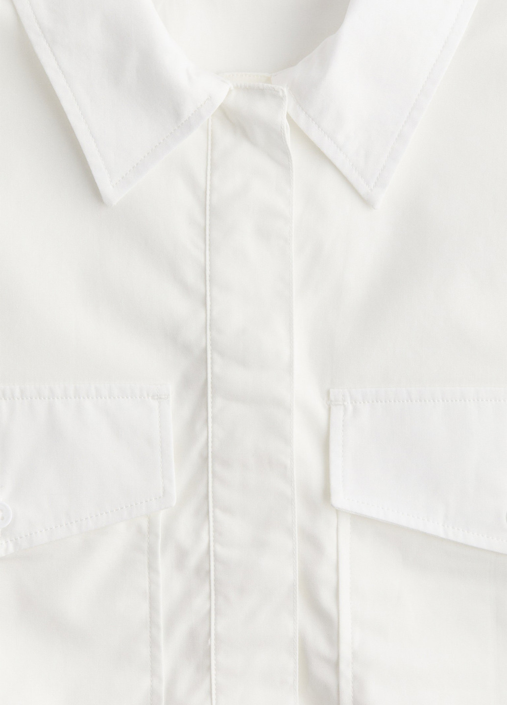 Белая кэжуал рубашка однотонная H&M