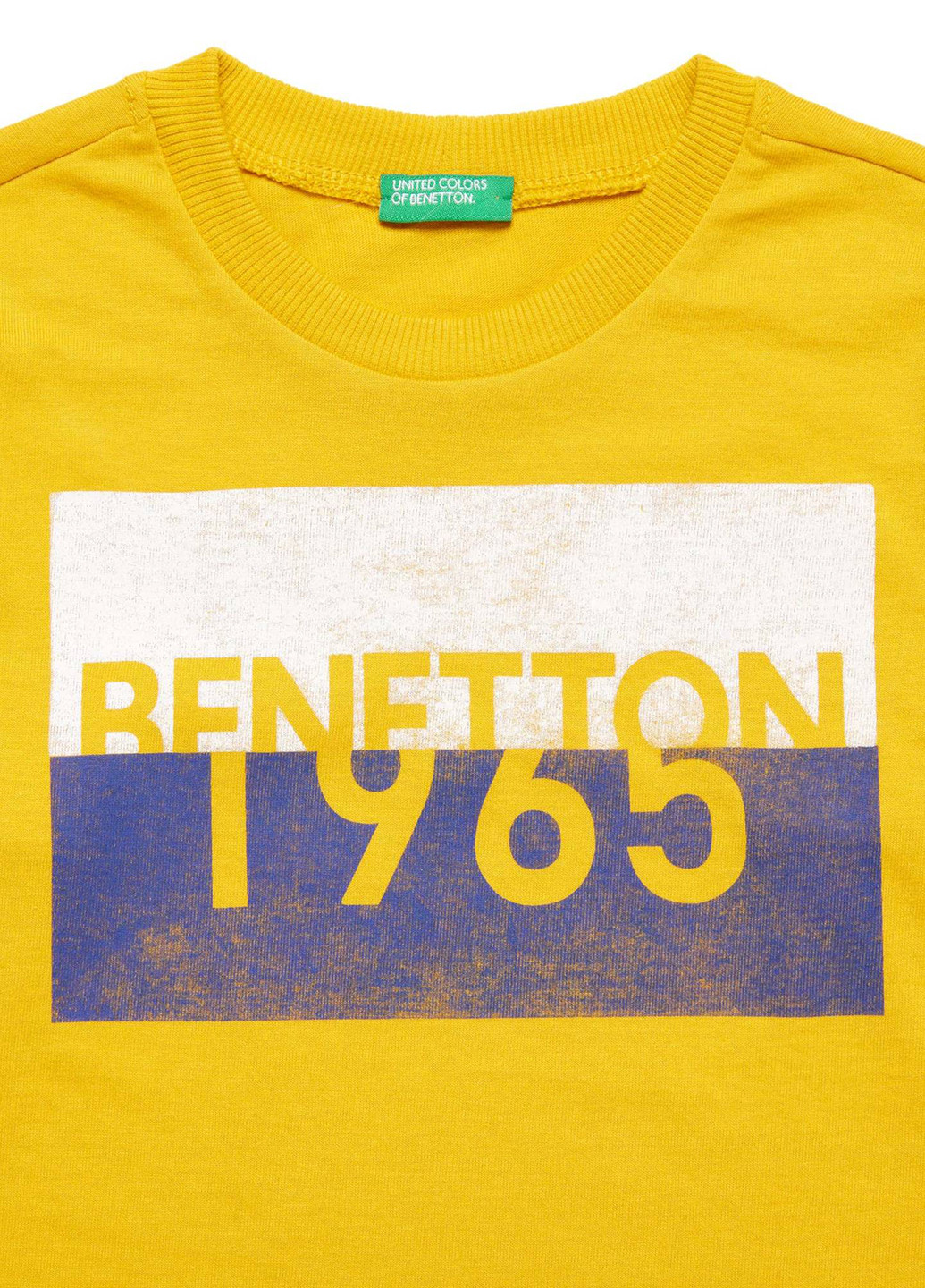 Желтый демисезонный кэжуал лонгслив United Colors of Benetton с надписями