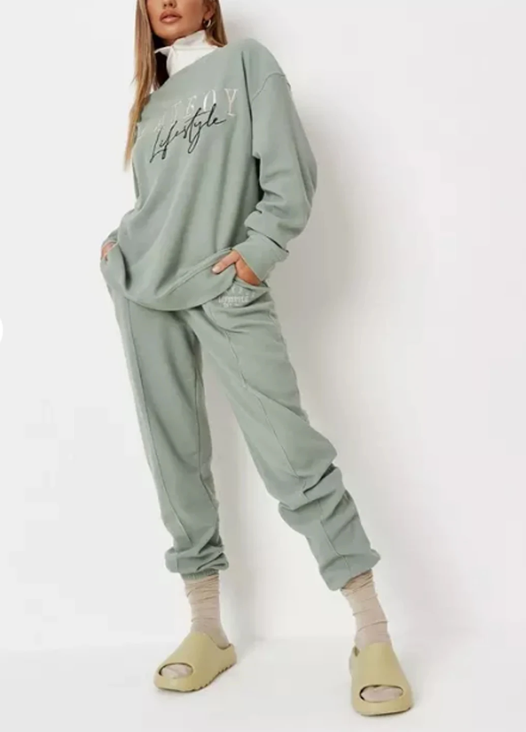Хакі світшот Missguided однотонний (219719479)