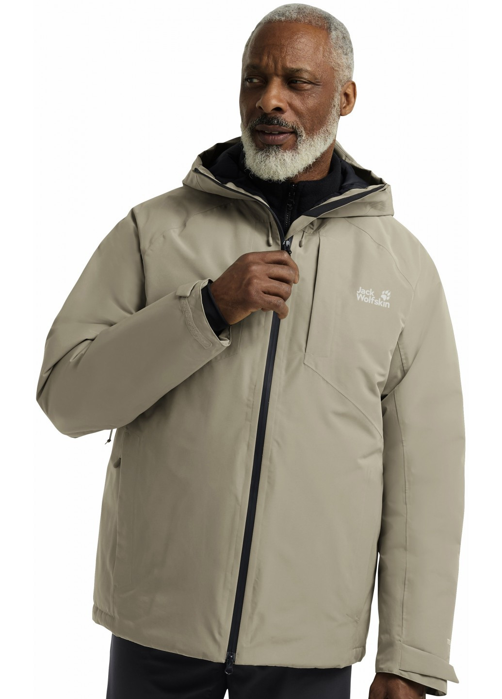 Бежевий зимній Пуховик Jack Wolfskin