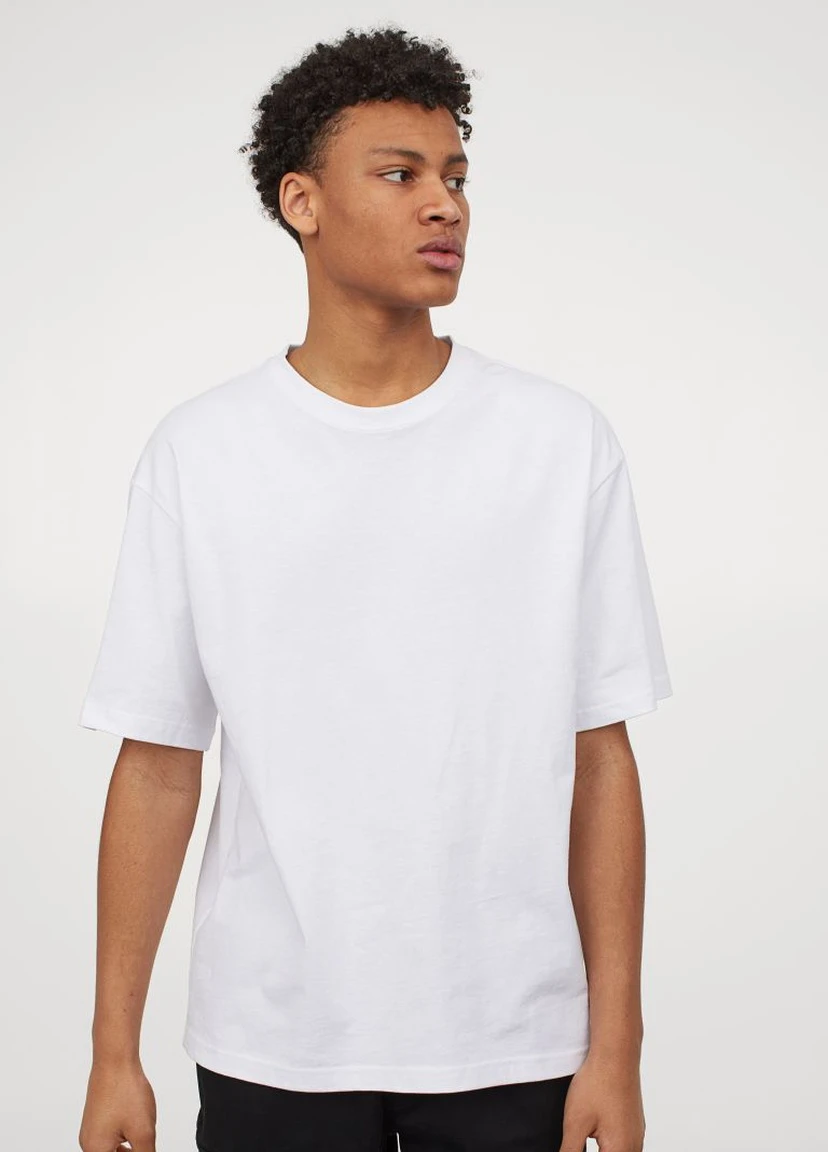 Белая футболка relaxed fit H&M
