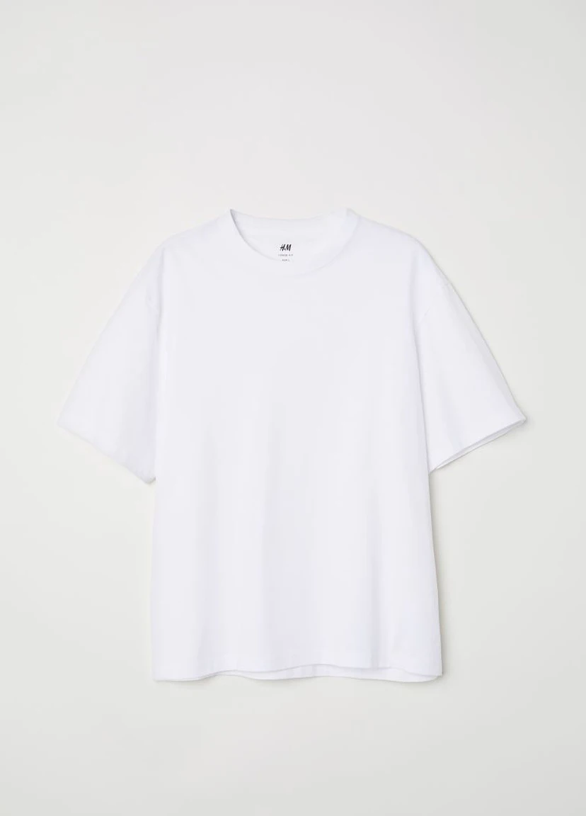 Белая футболка relaxed fit H&M