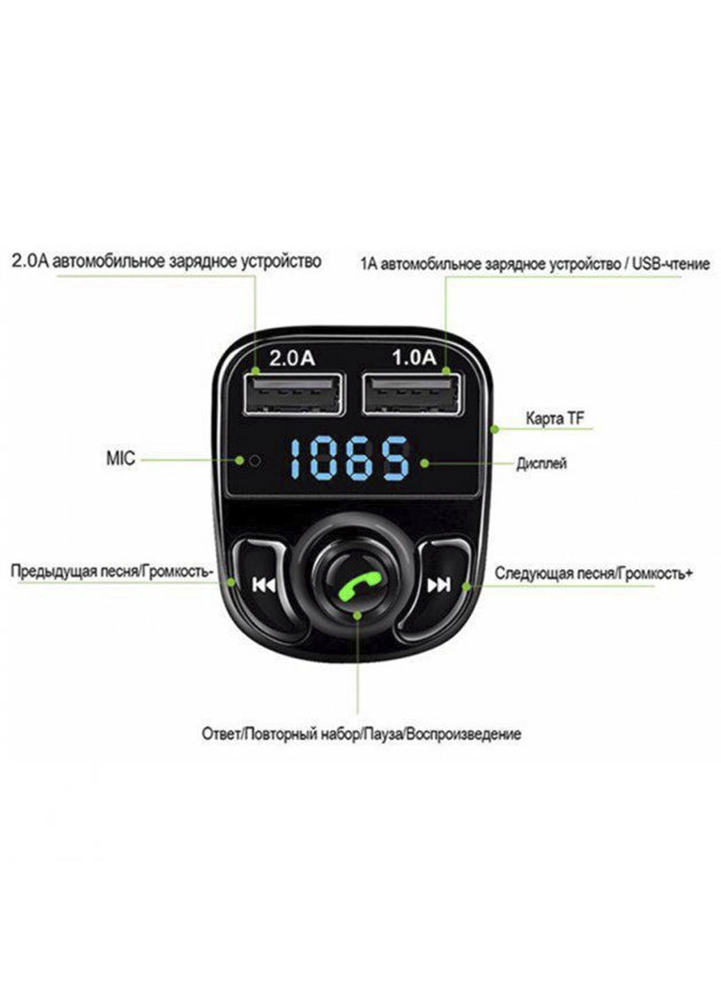 Автомобильный ФМ модулятор FM трансмиттер CAR X8 c Bluetooth MP3 XO (251785781)