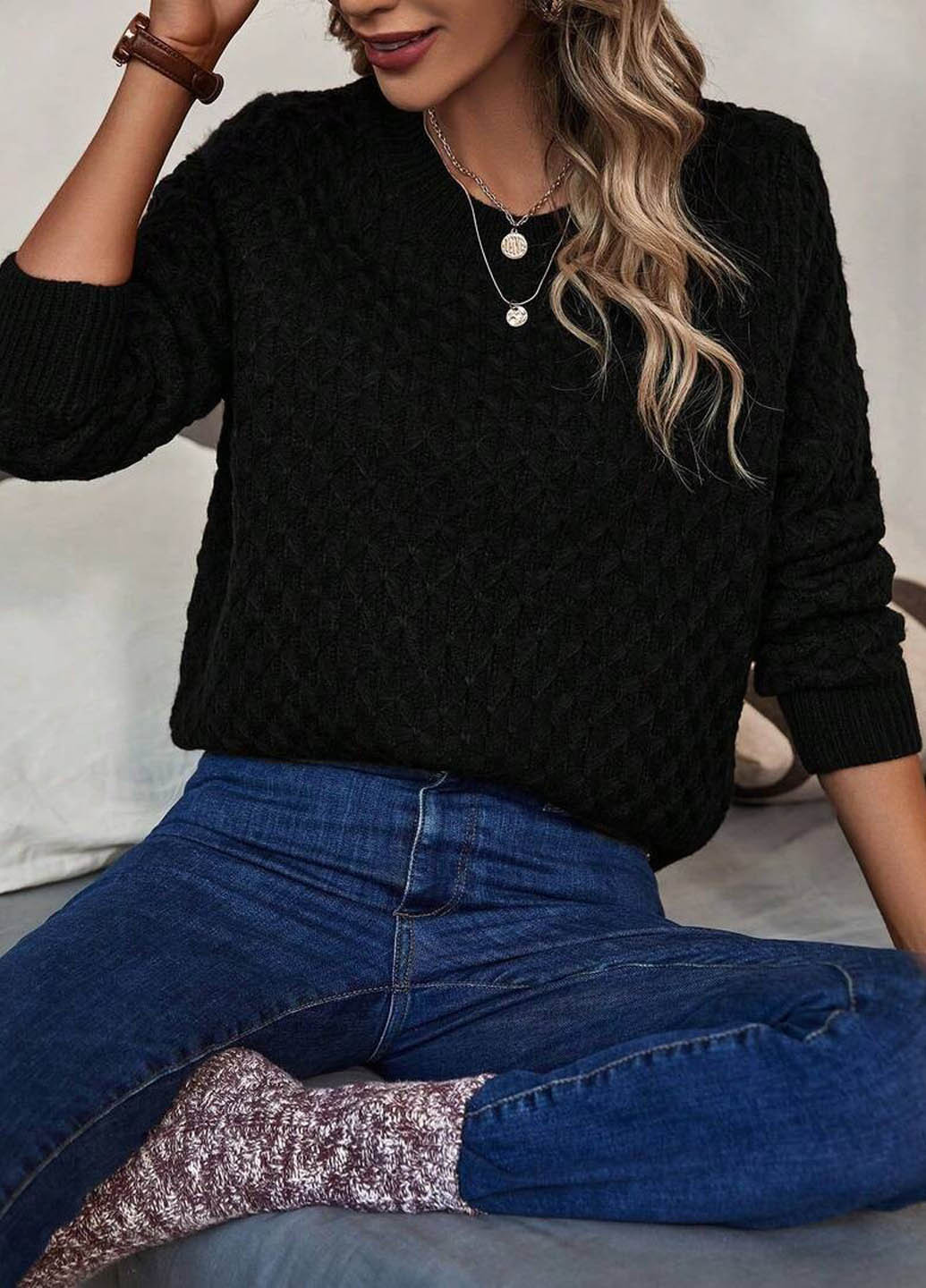 Черный демисезонный джемпер джемпер SHEIN