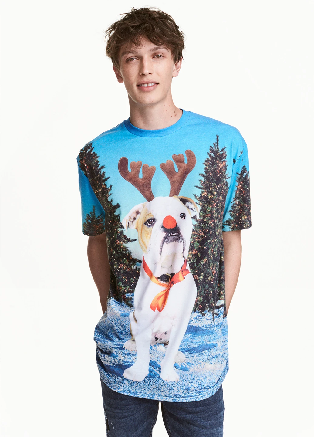 Голубая футболка H&M