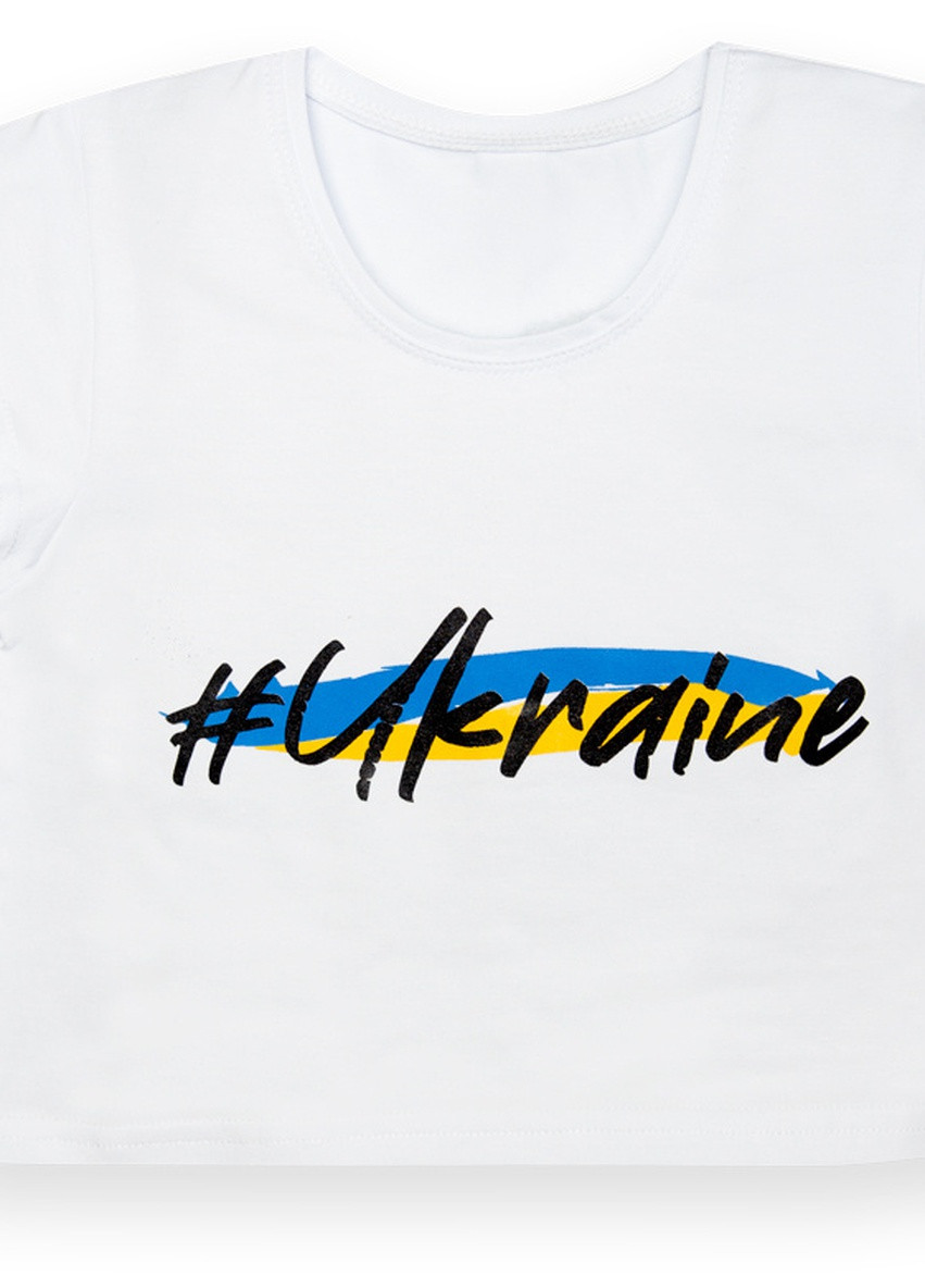 Біла літня дитячий кроп-топ для дівчинки ft-22-14 *ukraine* Габби