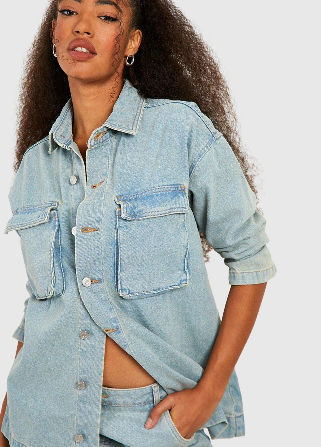 Голубая демисезонная куртка Boohoo