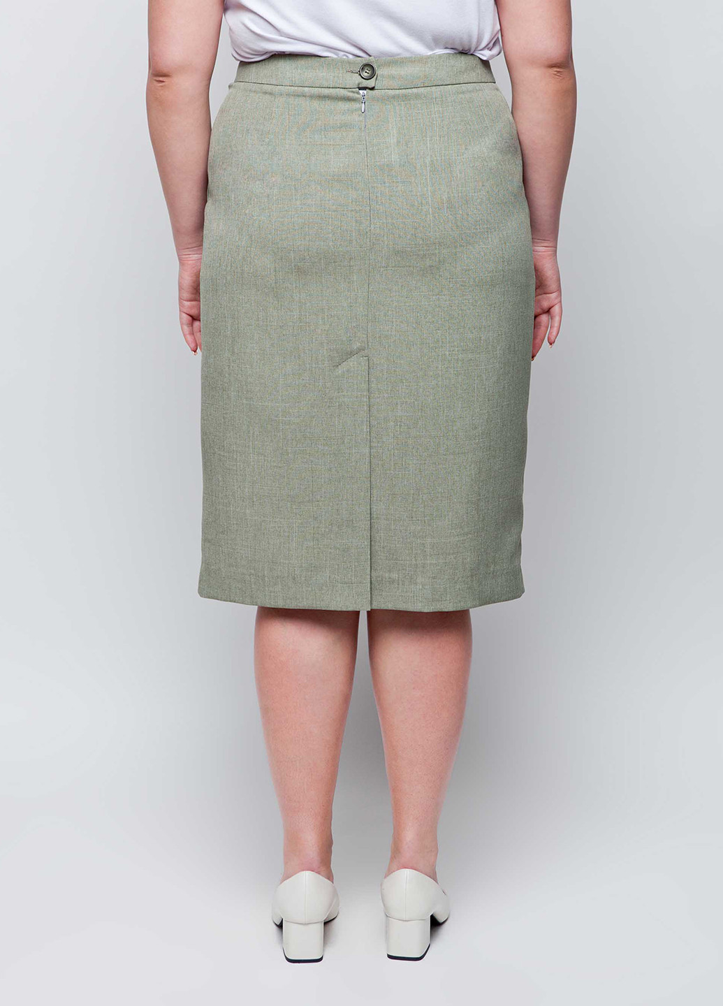 Оливковая офисная юбка Trand карандаш