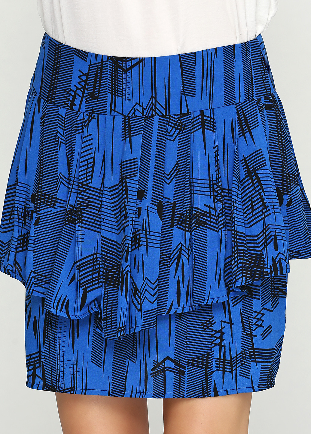 Синяя кэжуал с рисунком юбка Ecote мини
