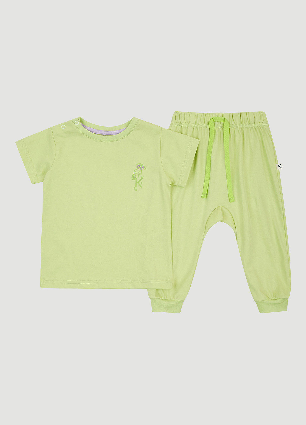 Салатовий літній комплект (футболка, штани) KRAKO