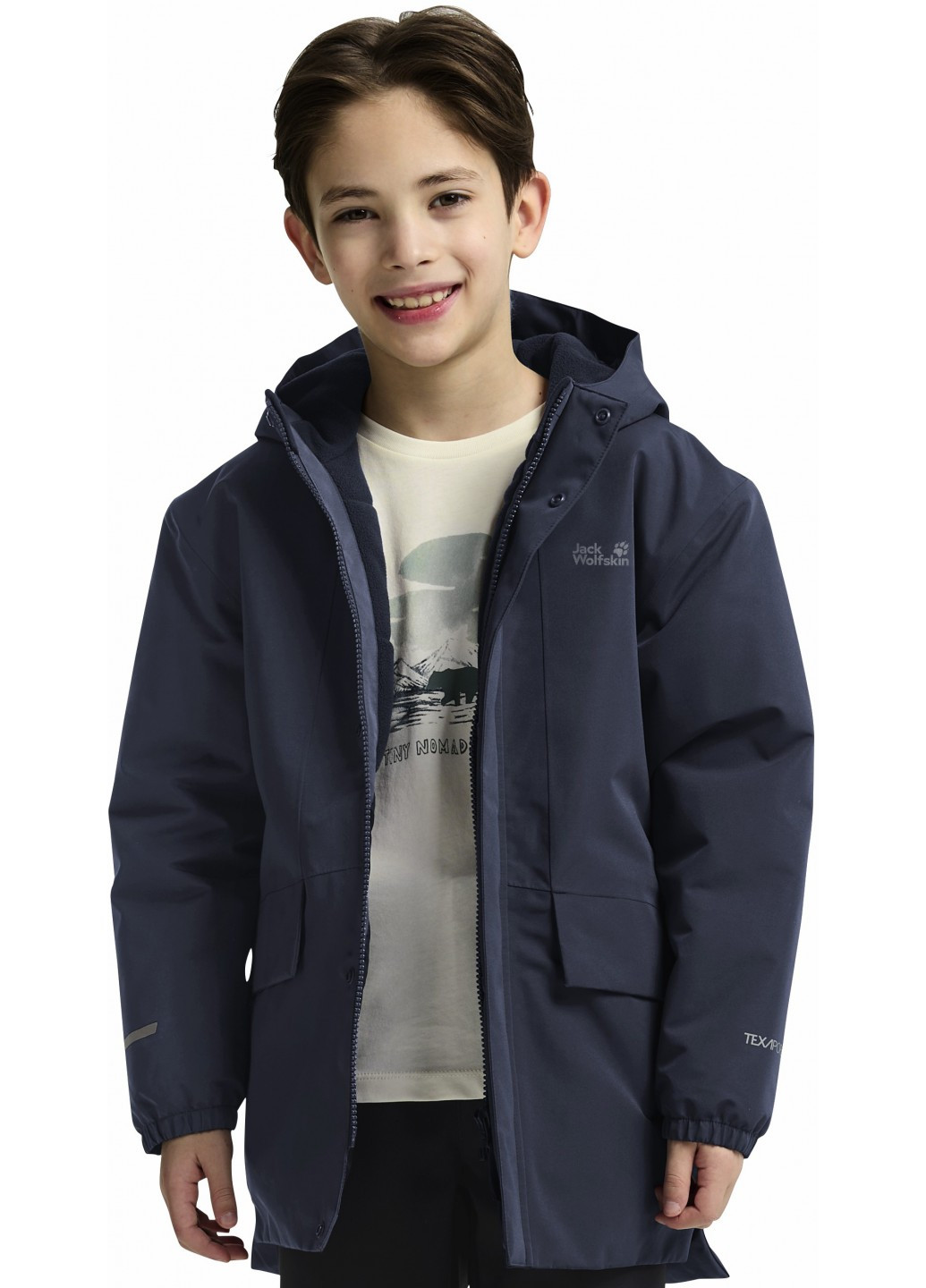 Синяя зимняя куртка Jack Wolfskin CANVEY JKT KIDS
