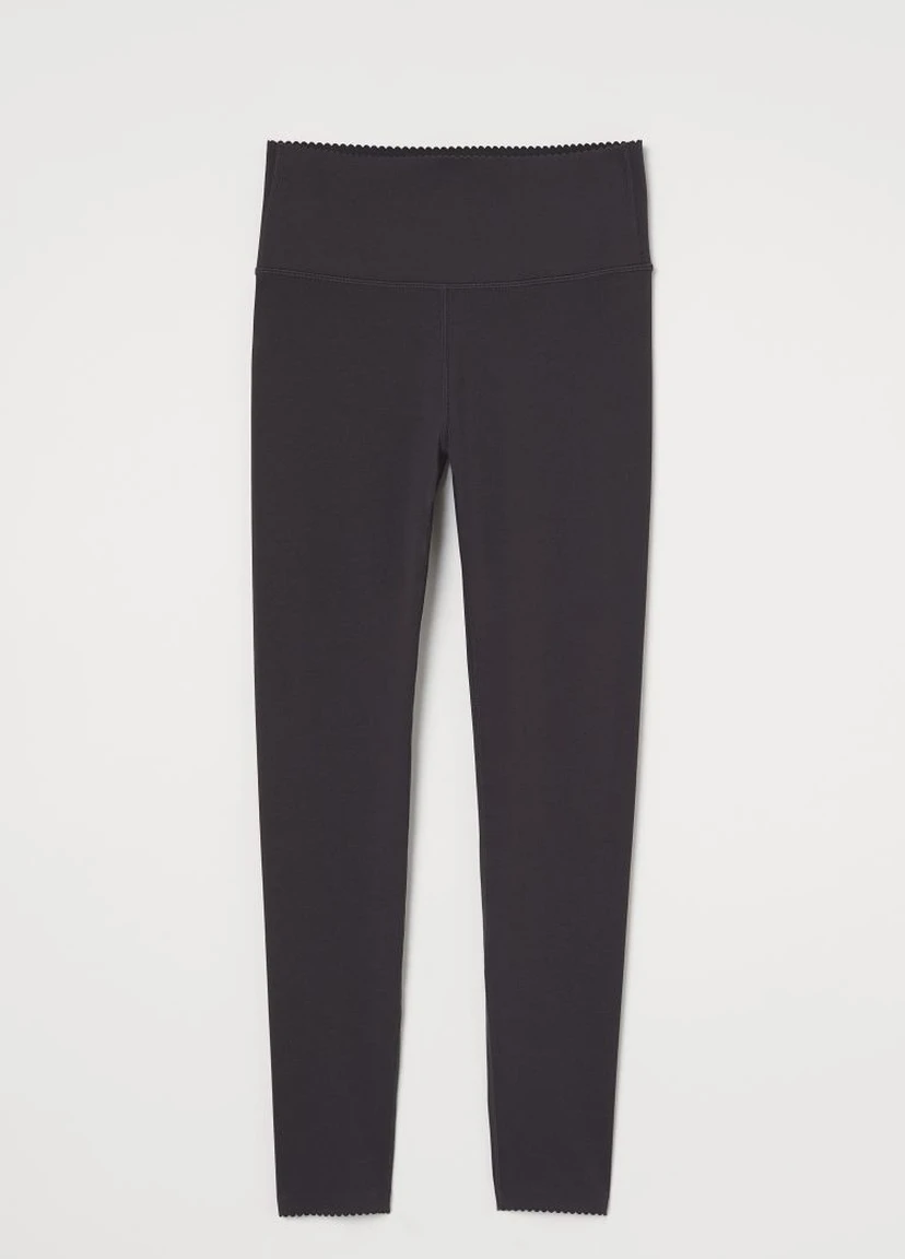 Темно-серые демисезонные утягивающие леггинсы high waist H&M