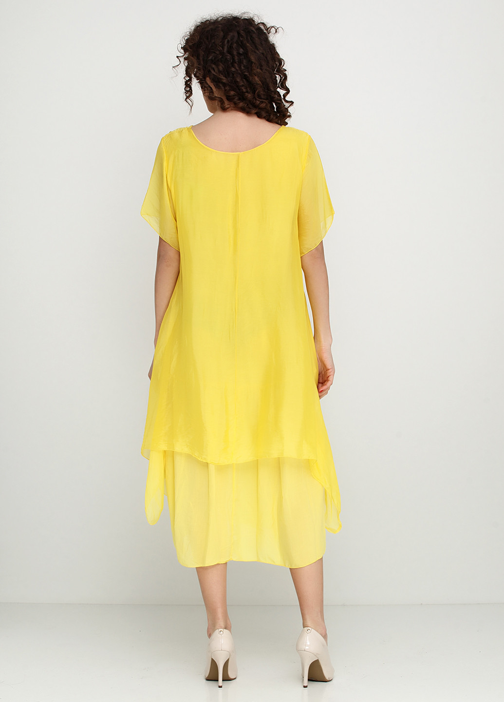 Желтое кэжуал платье No Brand однотонное
