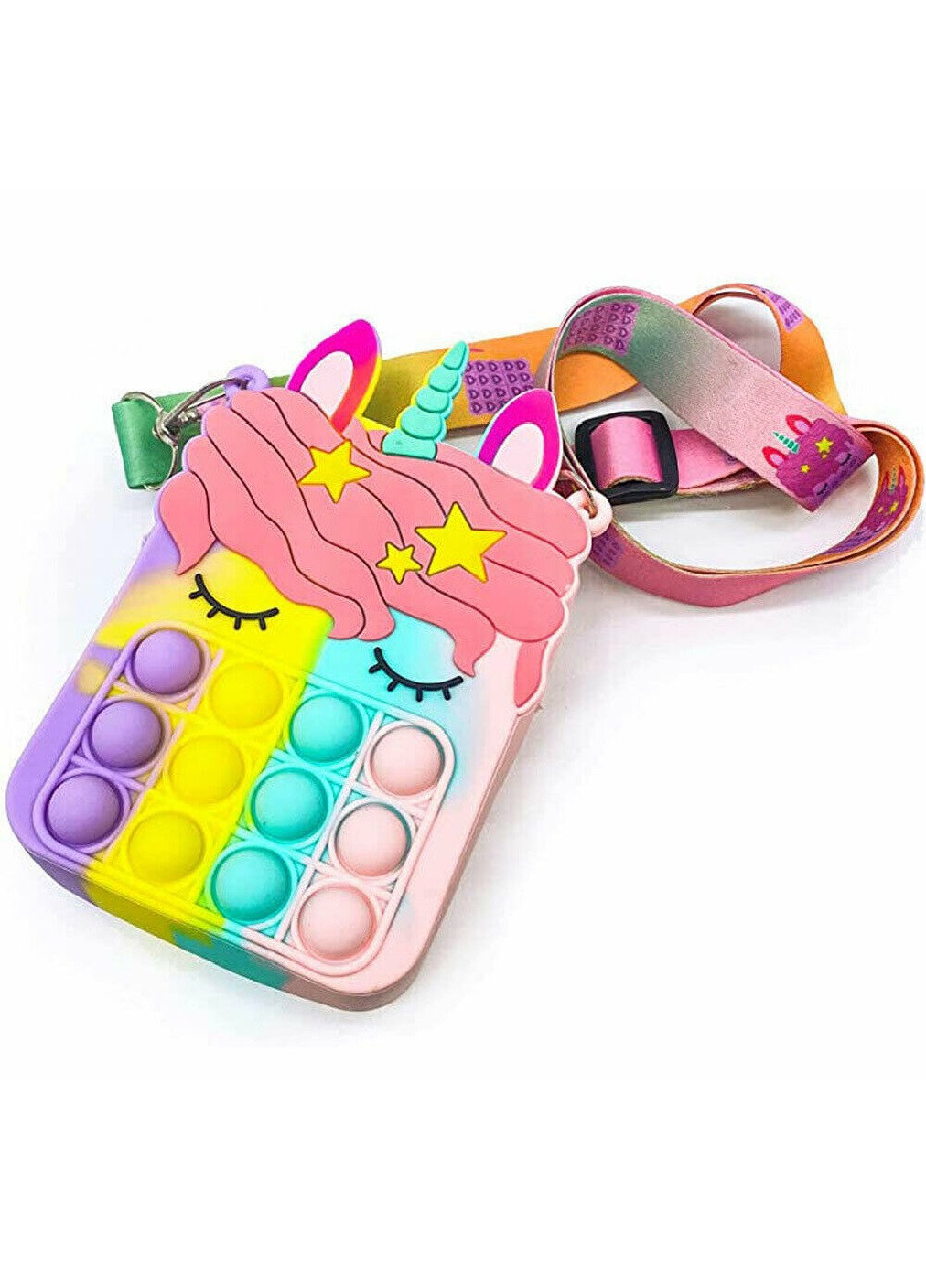 Іграшка сумка гаманець крос-боді антистрес Pop It Simple Dimple силіконова 14х4х8.5 см (473575-Prob) Unbranded (255302469)