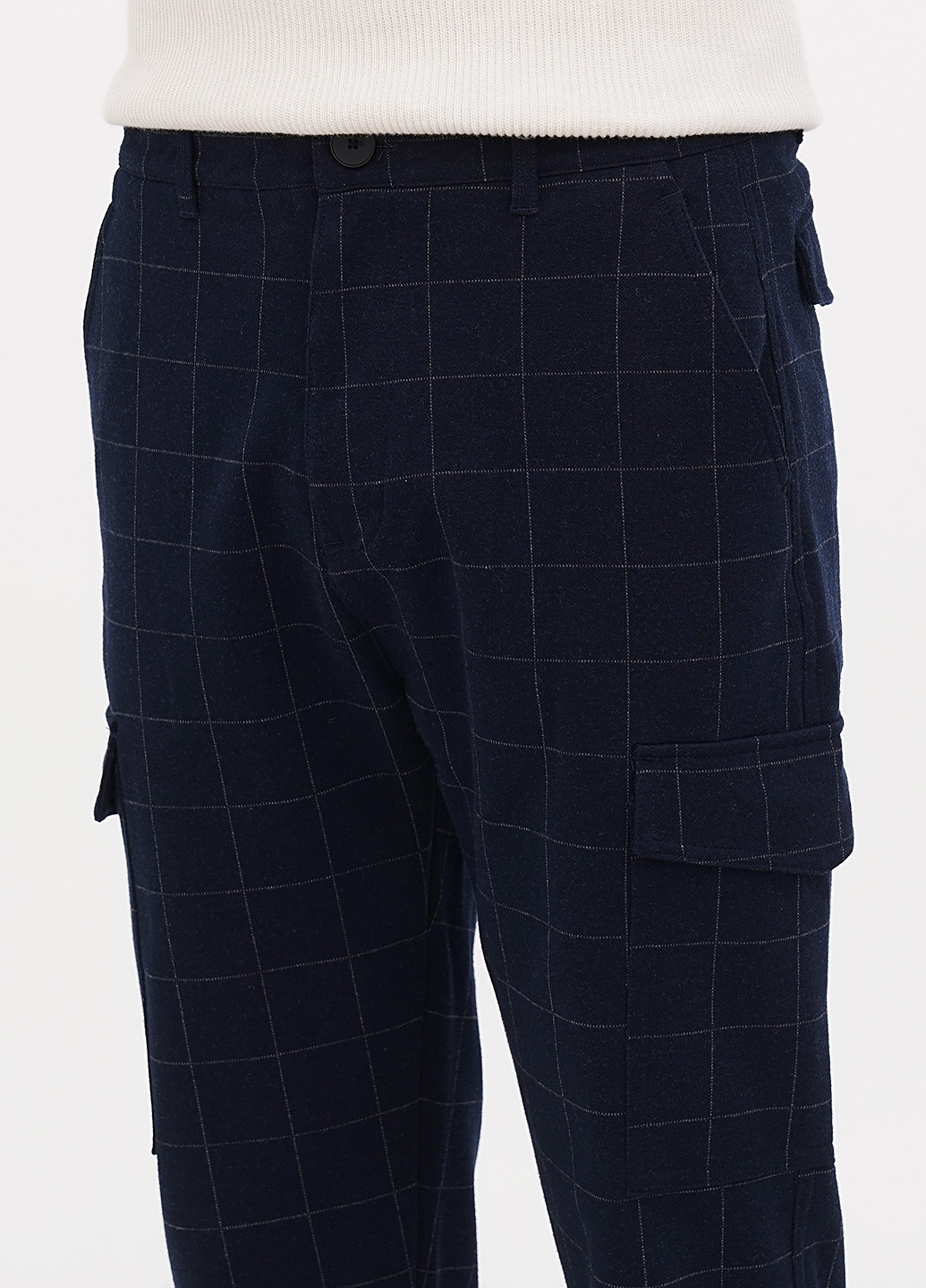Темно-синие кэжуал демисезонные карго, прямые брюки Minimum