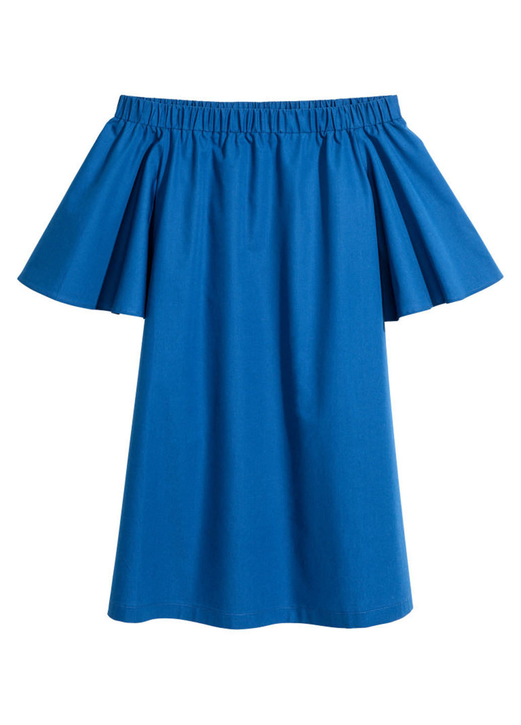 Синя кежуал сукня а-силует, з відкритими плечима H&M однотонна