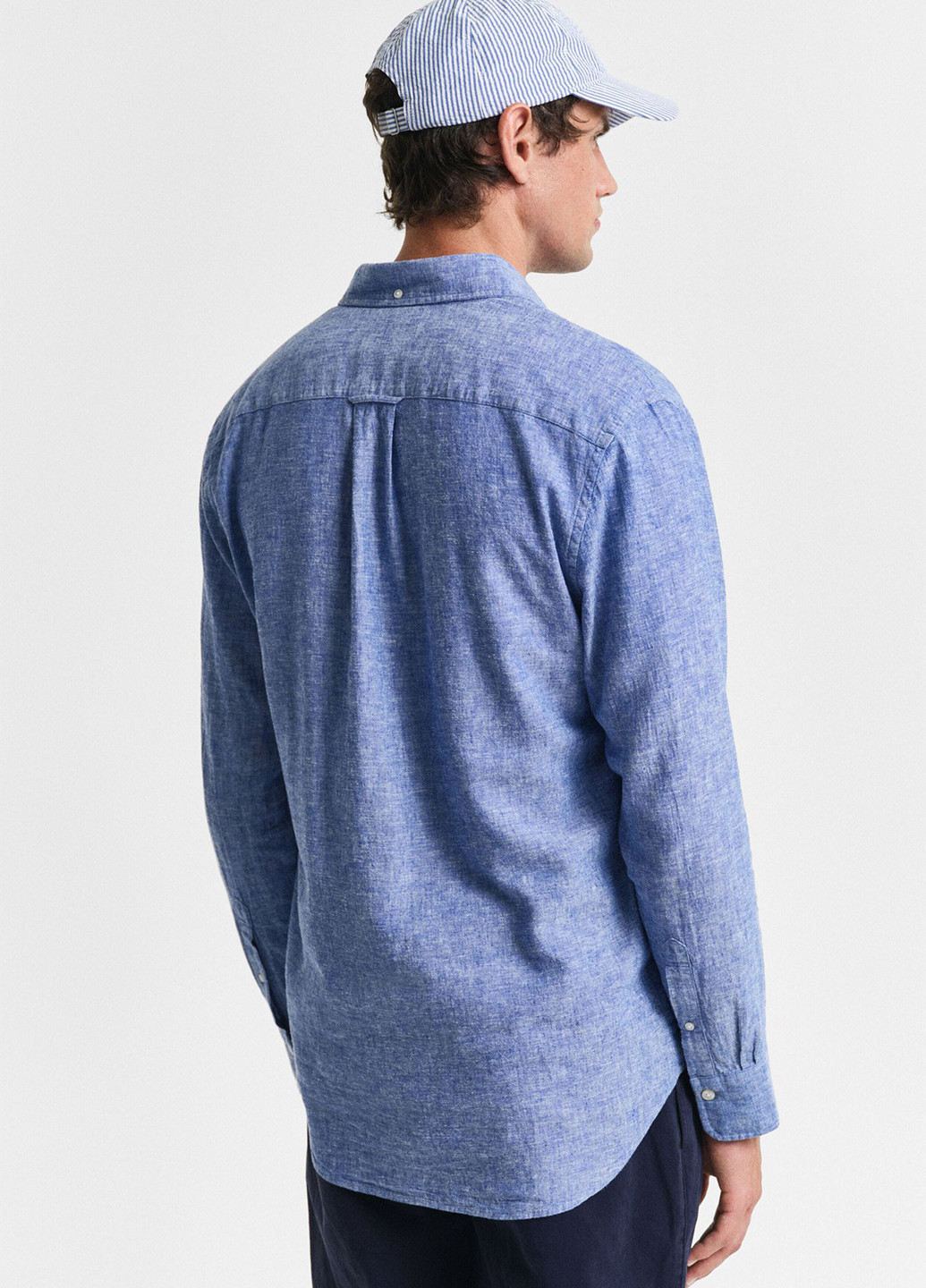 Синяя кэжуал рубашка меланж Gant