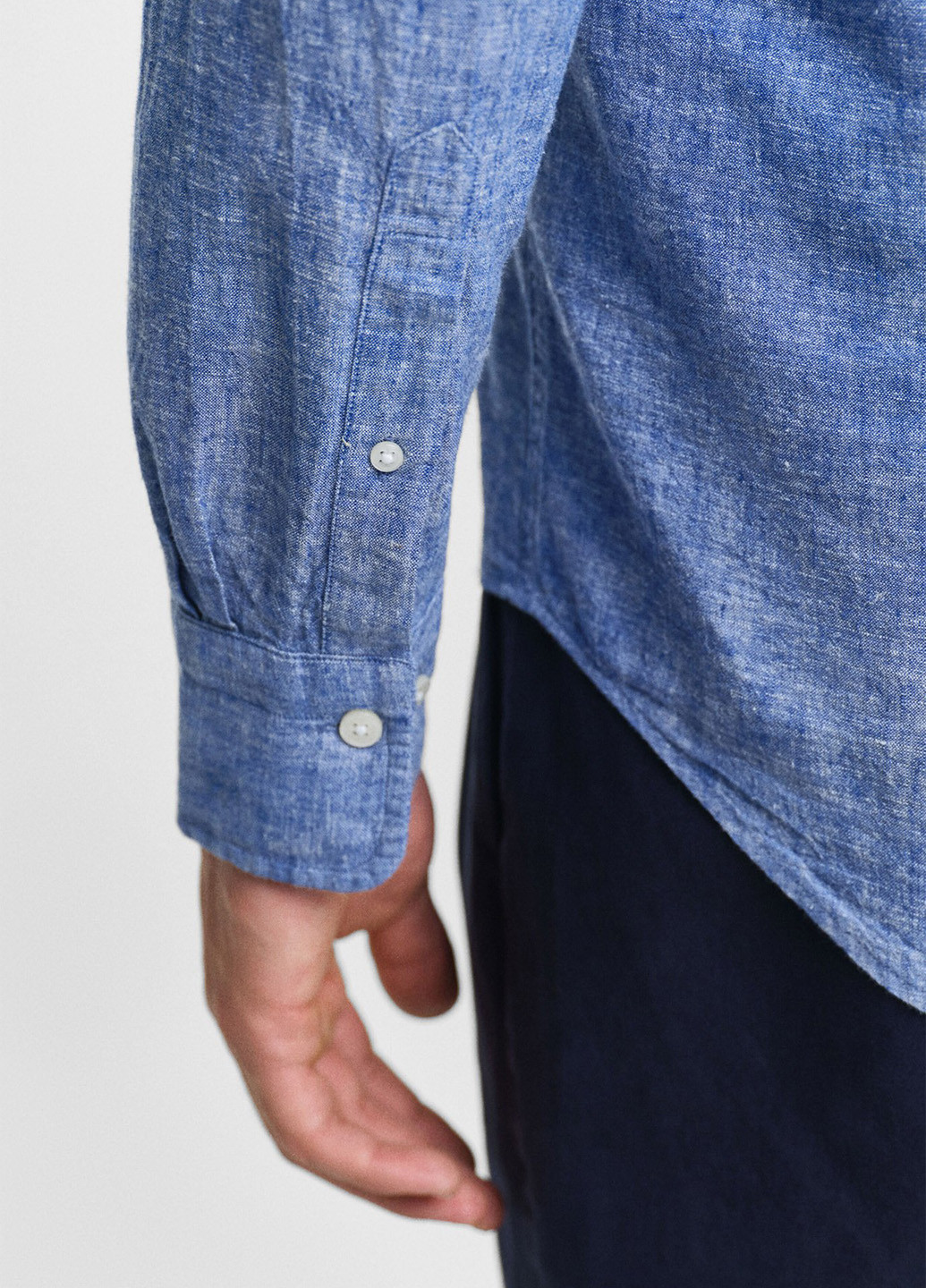 Синяя кэжуал рубашка меланж Gant