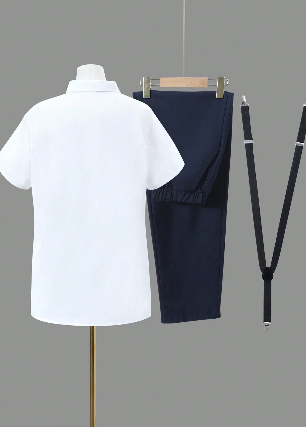 Комбінований літній комплект (сорочка, штани, метелик, підтяжки) SHEIN