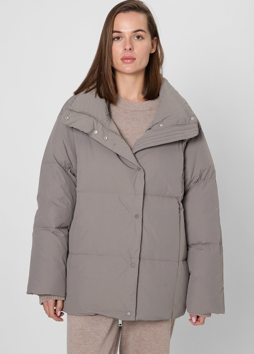 Серый зимний Пуховик PRPY