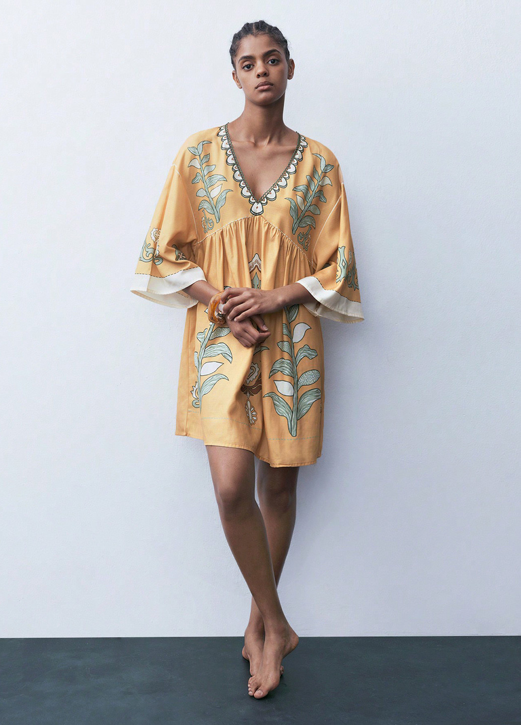 Комбінована кежуал сукня кльош, а-силует SHEIN з малюнком