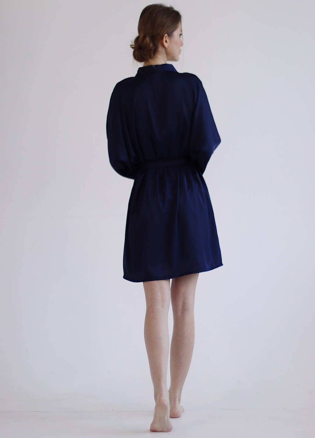 Синяя всесезон комплект (халат + майка + шорты) GorLin