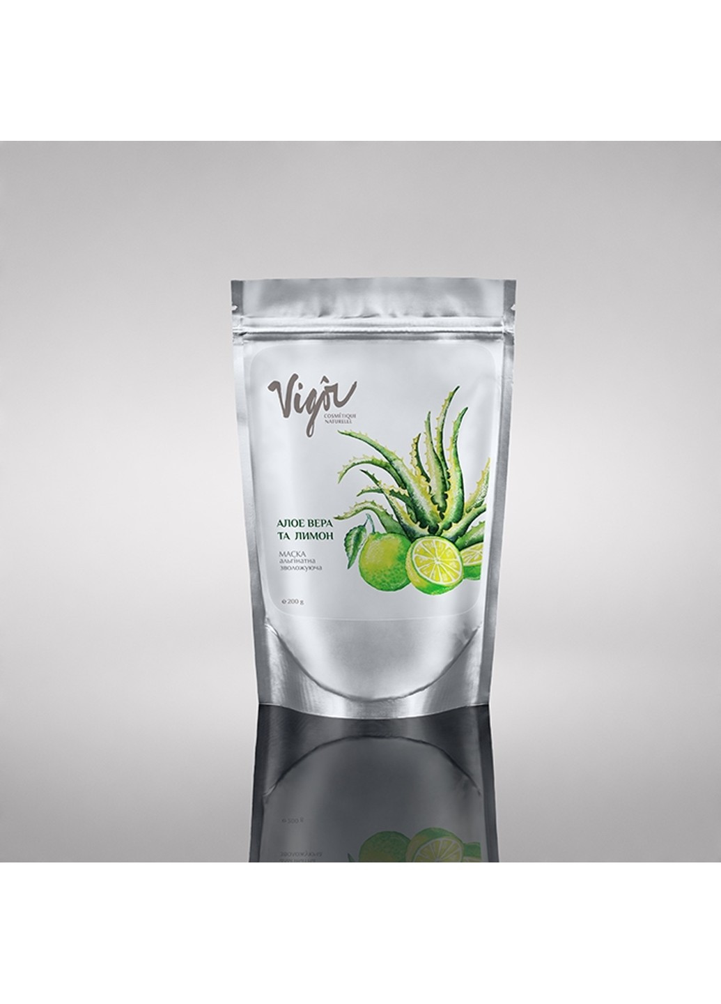 Увлажняющая альгинатная маска Алоэ вера и Лимон 200 г Vigor (253853674)