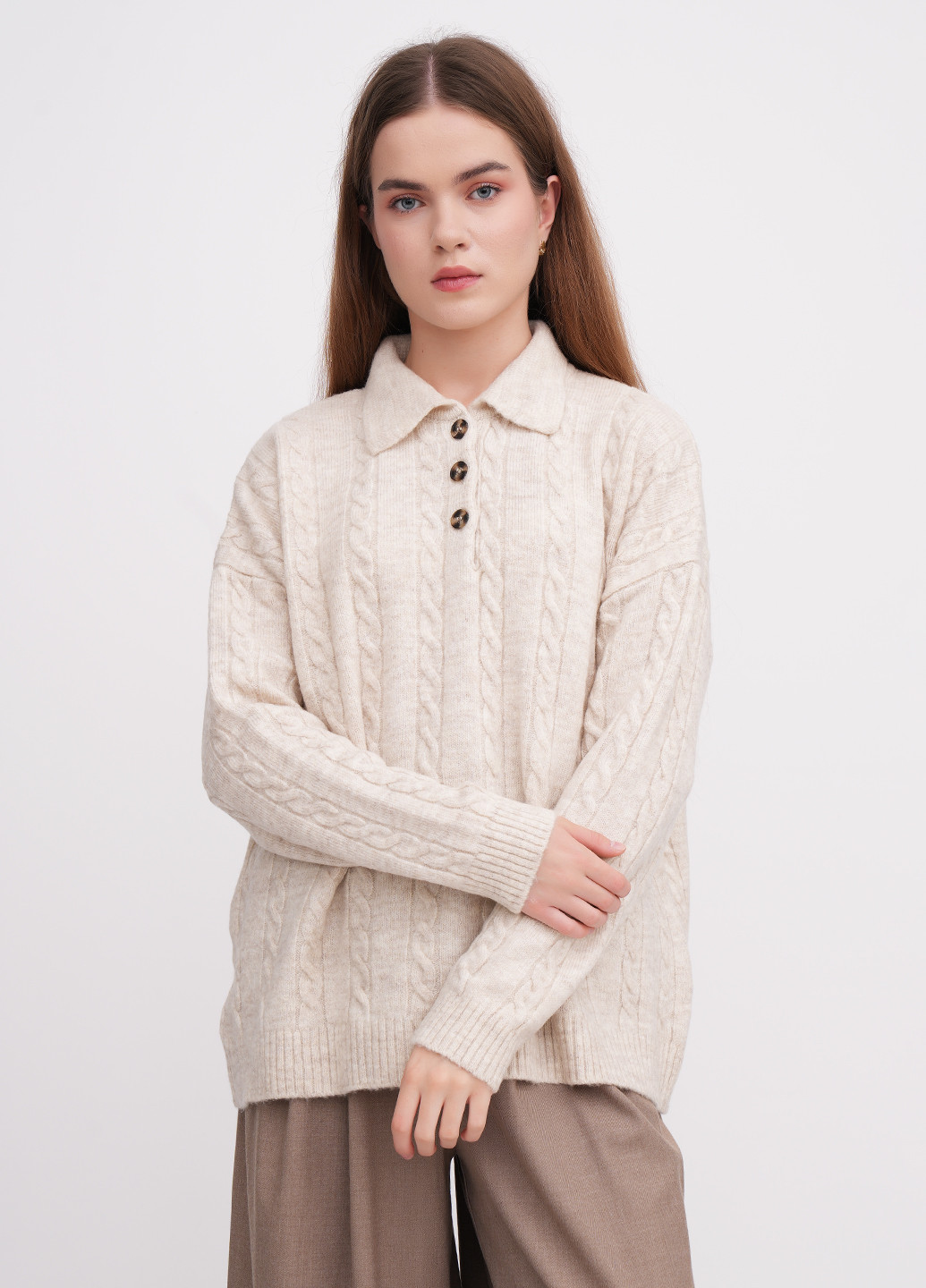 Светло-бежевый демисезонный свитер EQUILIBRI