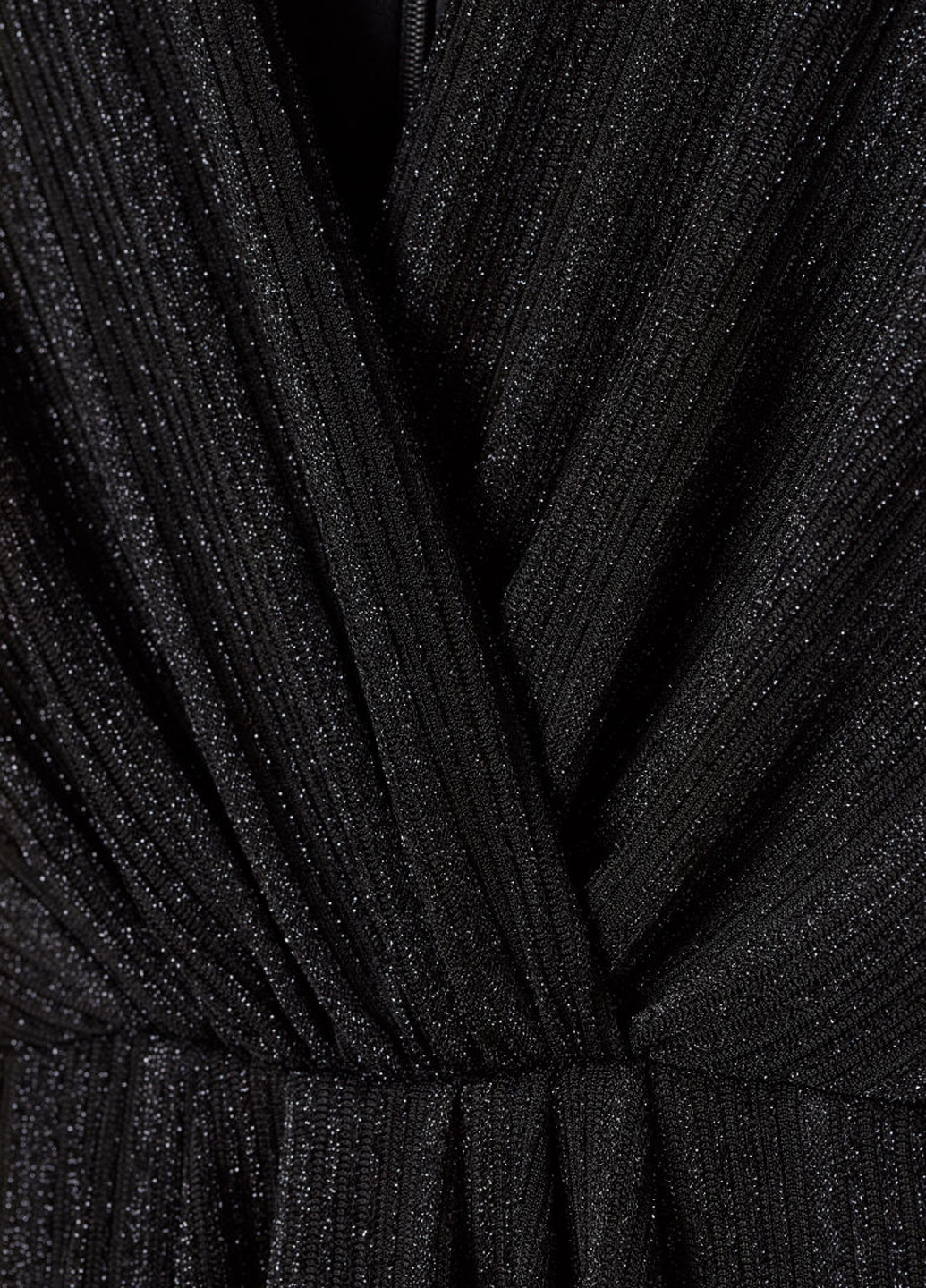 Черное вечернее платье на запах H&M меланжевое