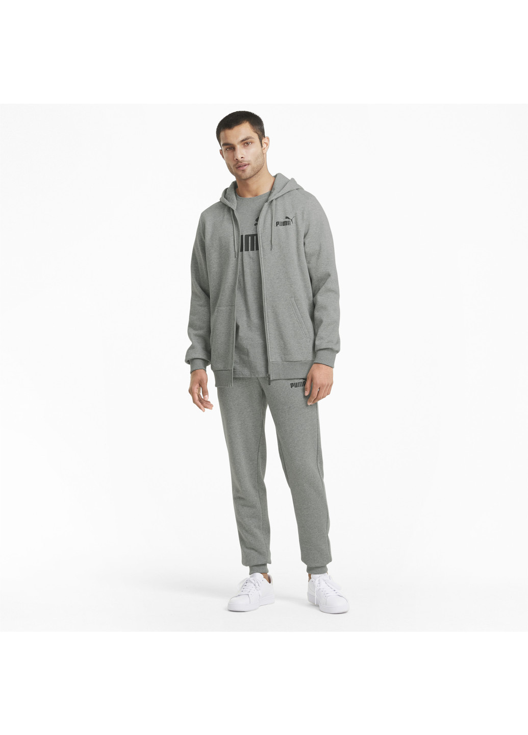 Толстовка Essentials Full-Zip Logo Men's Hoodie Puma (244370839)