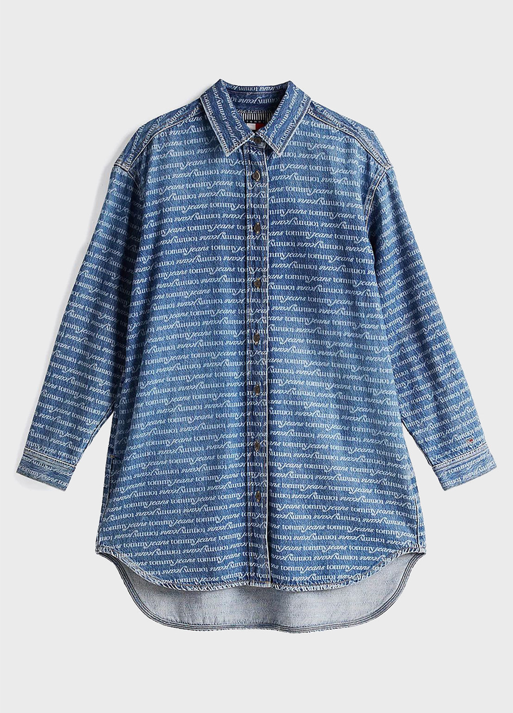 Синя джинсова сукня сукня-сорочка Tommy Jeans з логотипом