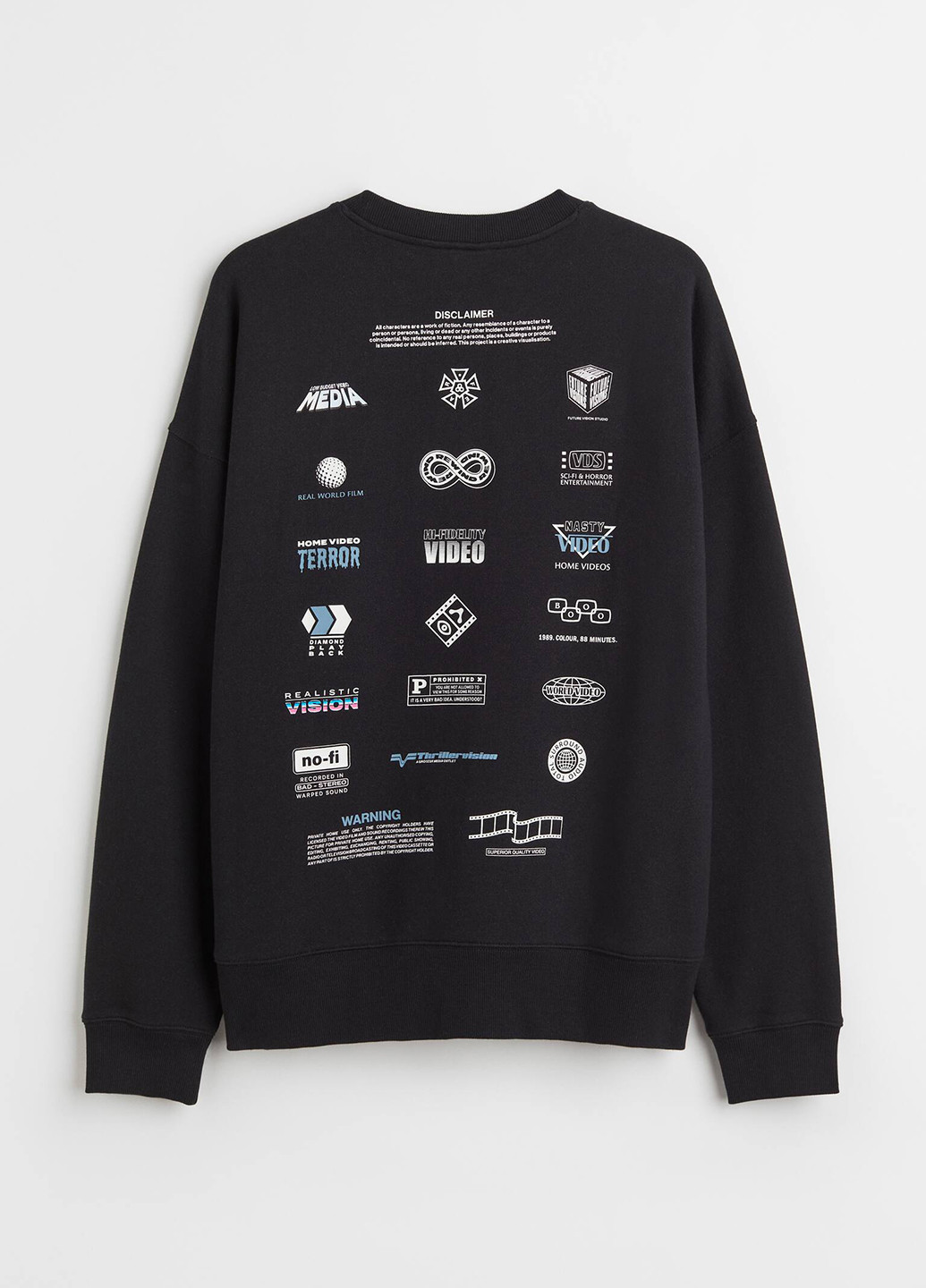 Черный свитшот H&M рисунок без декора (302883390)