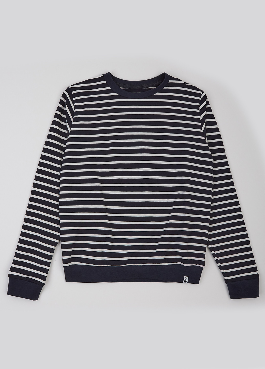 ArDoMi світшот смужка чорно-білий кежуал бавовна, стрейч кулір