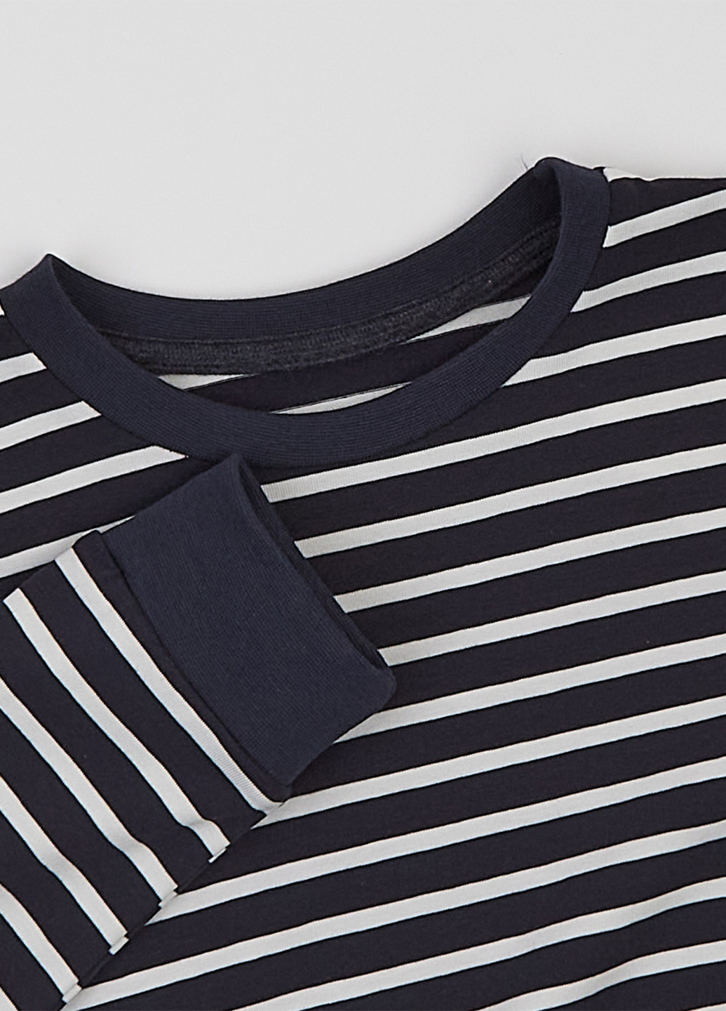 ArDoMi світшот смужка чорно-білий кежуал бавовна, стрейч кулір