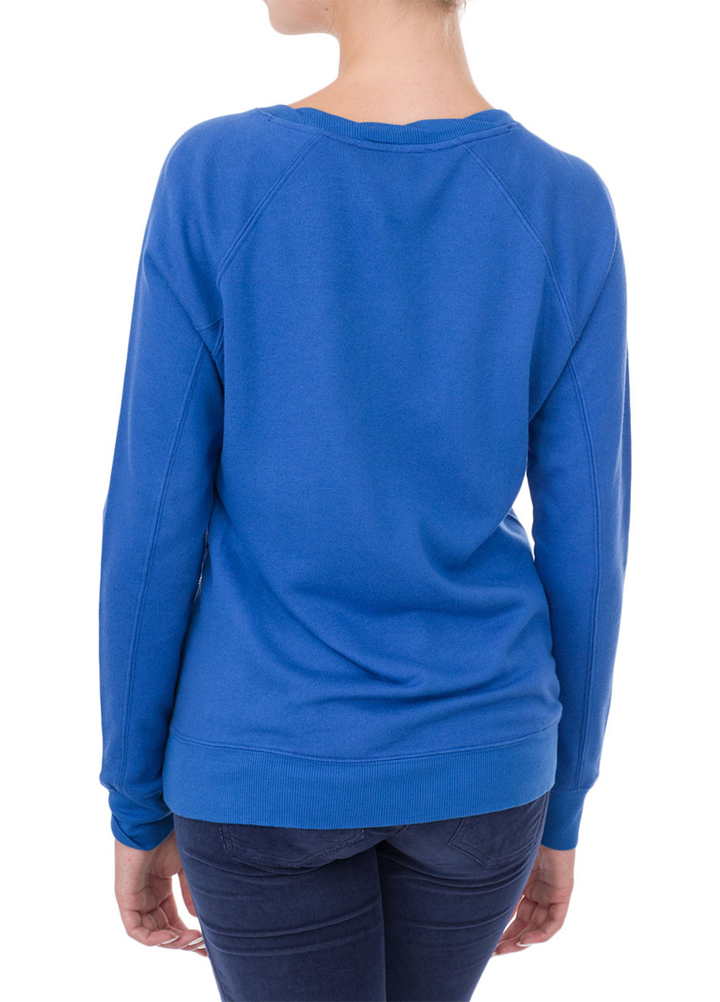 Свитшот Marc Aurel - Прямой крой надпись синий кэжуал модал, хлопок - (165040614)
