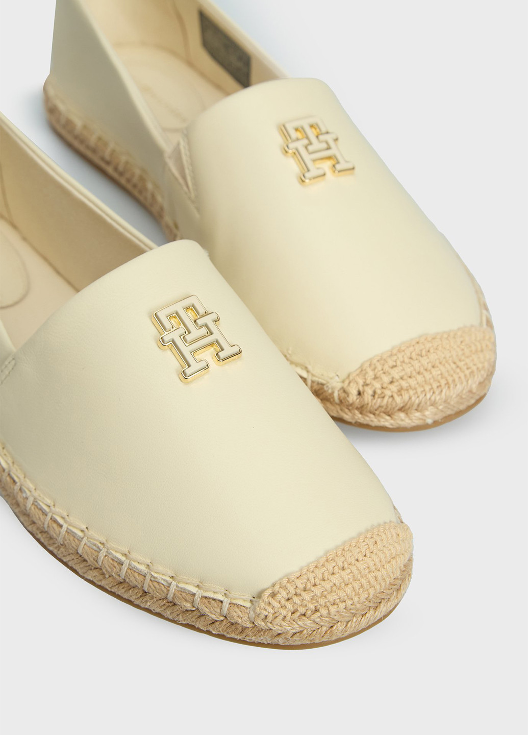 Бежевые эспадрильи Tommy Hilfiger однотонный джут, логотип (347246615)